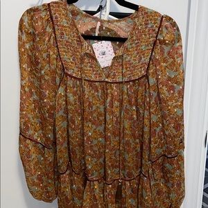 NWT free people tiered babydoll tunic XS